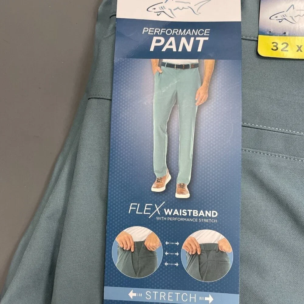 NEW Greg Norman Men's 32x34 Performance Tech Pant Flex Waistband Stretch